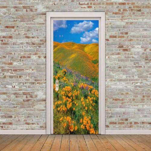 TACOKI Murales Para Puertas Paisajes Naturales, Pegatina Puerta Paisaje 3D Papel Pintado Autoadhesivo Mural Poster Puertas Pegatinas para Cocina Sala de Baño Decorativos 80x210 cm 191n