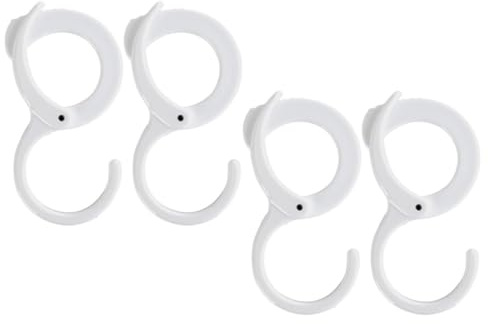 TOYANDONA Lot de 4 Crochets en S Réglables en Abs, Capacité 4 Kg, Crochets de Rangement Polyvalents Cuisine, Salle de Bain, Vestiaire et Accessoires, Cintres Pratiques et Résistants,