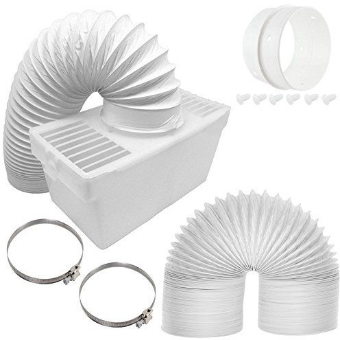 SPARES2GO Boîte d'aération universelle à condensateur pour sèche-linge + tuyau d'évacuation extra long de 6 m (100 mm)