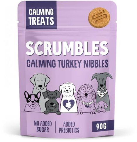 Scrumbles Nibbles, 100% Natural, Calming Dog Treats, Grain Free Turkey Training Treats, 100g pouch