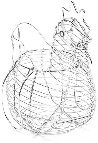 Szaerfa Cesto per Uova, Cesto portaoggetti per Porta Uova in Filo Metallico a Forma di Pollo, Cesto di Frutta Tavolo per spuntini Organizer Portaoggetti da Cucina Portaoggetti Rack