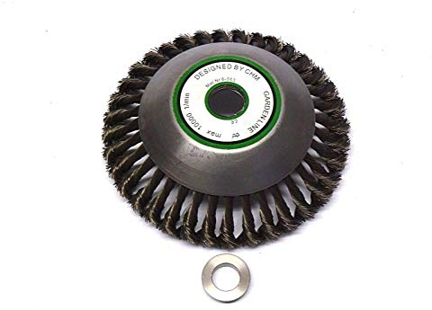 CHM GmbH® Unkrautbürste Motorsense Freischneider Wildkrautbürste 200 x 20 mm mit HSS Stahldraht für Sensen bis 3 PS geeignet !!