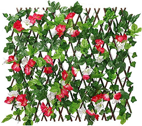 Siepe Artificiale Ornamentale Edera artificiale Siepe di protezione Recinzione Schermo per la privacy Balcone Foglie di edera Recinzione per la privacy Edera artificiale telescopica EIIDJFF