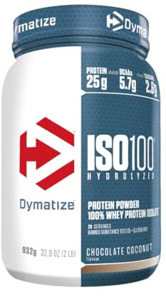 Dymatize ISO 100 Hydrolyzed Chocolate Coconut 932g - Whey Protein Hydrolysat + Isolat Powder