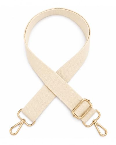 DOTBUY-SHOP Correa para Bolso Bandolera Ajustable 80-140cm | Cinta Ancha 3.8cm de Lona de Algodón y Lino, Recambio Antideslizante con Mosquetones de Metal para Bolso de Hombro