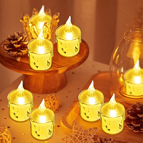 FANSIR LED Tea Lights Candles 24 Pack Flameless Led Tealights Battery Operated Flickering Fake Electric Candles for Party Wedding Birthday Christmas Valentine's Day Mother's Day Gifts