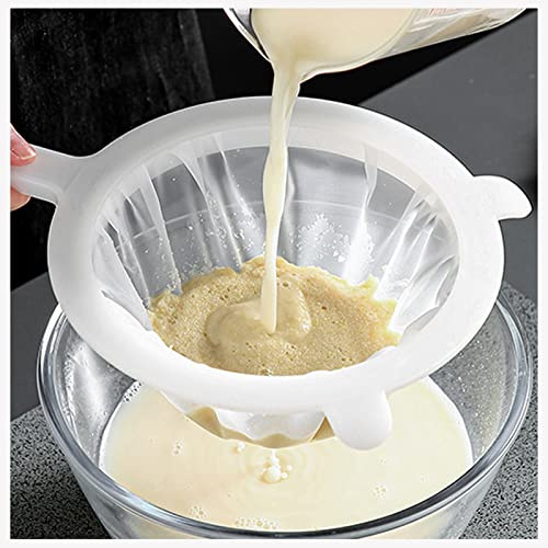 SYJINHUASY Kitchen Ultra-Fine Nylon Mesh Strainer Food Yogurt Mesh Sieve Plastic Mesh Colander with ​Handle Mini Brine Shrimp Separation Net for Filtering Juice Juice Milk Honey (400Mesh)