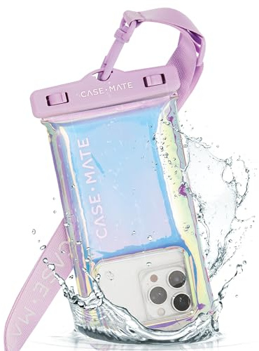 Case-Mate Soap Bubble IP68 Waterproof Phone Pouch - Floating Waterproof Phone Case w/Crossbody Lanyard - Cruise Ship Travel Essentials - Compatible w/All Devices - Touchscreen Friendly - Iridescent