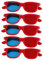 5 Pares de Gafas Anaglifo 3D para Niños - Rojas/Azules