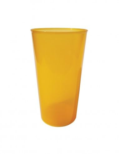 TELEVASO - 200 uds - Vaso Cocktail 480 ml Reutilizable Ligero - Polipropileno (PP) - Color naranja - Vaso ecológico Libre de BPA, Ideal para cerveza, cubatas, agua