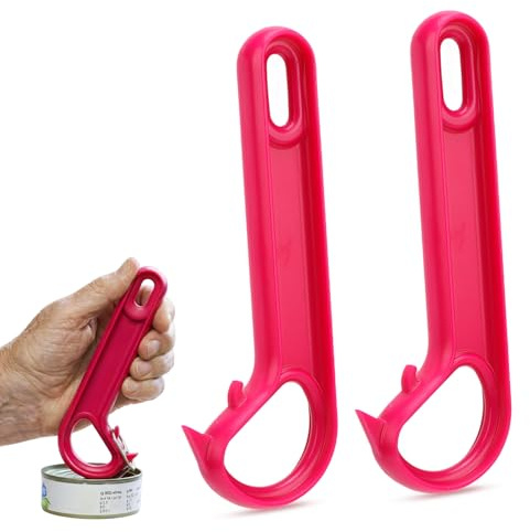 2 Piezas Abrelatas con Anillo de Fácil Apertura para Manos Débiles Púrpura