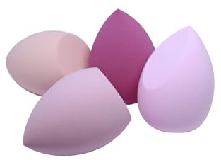 Benixmidart Makeup Sponges For Foundation, 4Pcs Soft Makeup Sponge Set Blending Sponge For Powder, Cream, Foundations or Liquid Application (Pink)