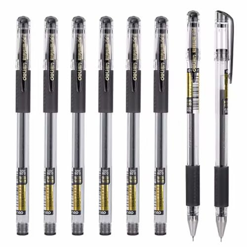 MROOFUL Seis bolígrafos de gel ultrafinos de 0,28 mm, tinta negra, escritura suave, para estudiantes, papelería, suministros escolares y de oficina
