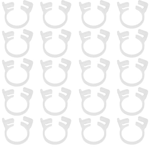 M METERXITY 20-pack dubbla gripande nylonslangklämmor, 5/8 tum 15,2-16,2 mm dubbelt snäppgrepp justerbara spärrklämmor för anslutning/stängningsslang/rör/slangklämma [Vit]