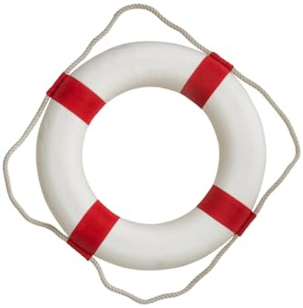 Rot weißer Deko Rettungsring 50cm