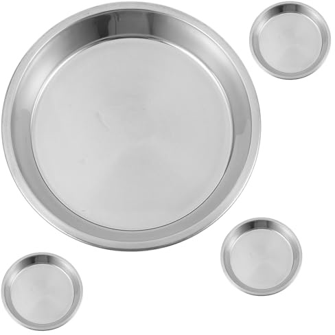 BESTonZON 4 pièces Set de Bols pour Chats Acier Inoxydable Gamelles pour Animaux Faciles à Nettoyer Surface Lisse et Bols Alimentaires sans Odeur pour Chats