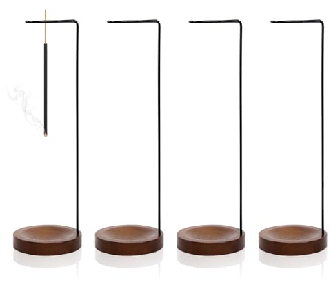4 Pezzi Porta Incenso per Bastoncini Supporto per Bastoncini di Incenso Bruciatore di Incenso con Base in Legno Fatto a Mano Portabastoncini di Incenso per Yoga Meditazione Aromaterapia Ufficio