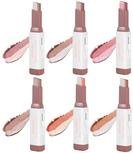 6 lápices de sombra de ojos con purpurina, lápiz de sombra de ojos bicolor resistente al agua de larga duración, lápiz de sombra de ojos con brillo de doble color 2 en 1