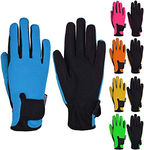Kinder-Reithandschuhe, auch für den Garten, für Jungen & Mädchen, Fäustlinge, Outdoor-Handschuhe., blau, Age 10-12 years