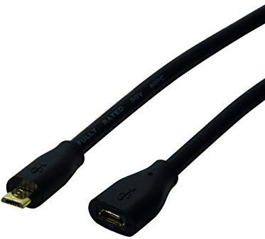 LogiLink CU0120 USB 2.0 Micro-B Extension Cable, Black