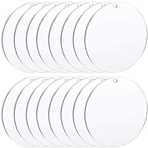 Gsrhzd 16 PCS Acrylic Blanks Plates, Circle Acrylic Sheets for Picture Frames, Palettes, Display Stands, Cake Stands, Coasters, etc