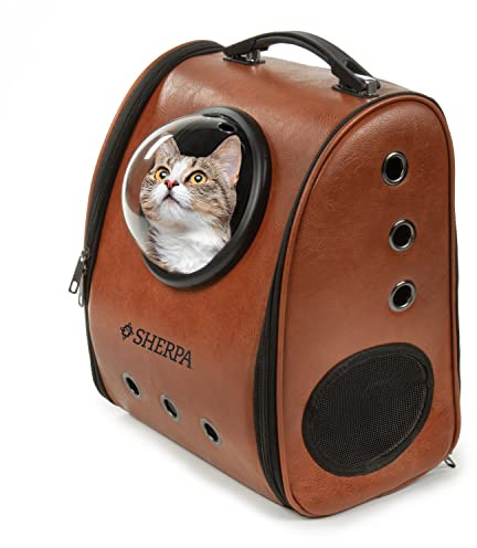 Sherpa Cat Travel Backpack with Bubble View, Airline Approved - Brown, One Size