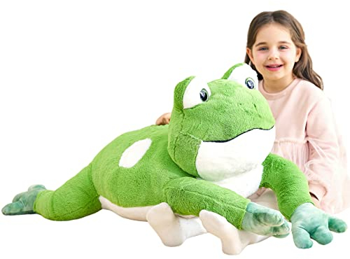 IKASA Groß Frosch Kuscheltier Riesen Stofftier,78cm Gross Plüschtier Riesige Plüsch Spielzeug Flauschige Weich Jumbo Plüschtiere,Geschenk für Kinder