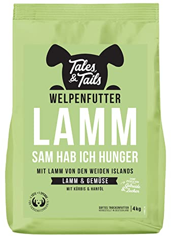 Tales & Tails Halbfeuchtes Trockenfutter für Hunde | Getreidefrei | Eine Tierische Proteinquelle | Hohe Akzeptanz & Verträglichkeit (4 kg (1er Pack), Welpe Lamm)
