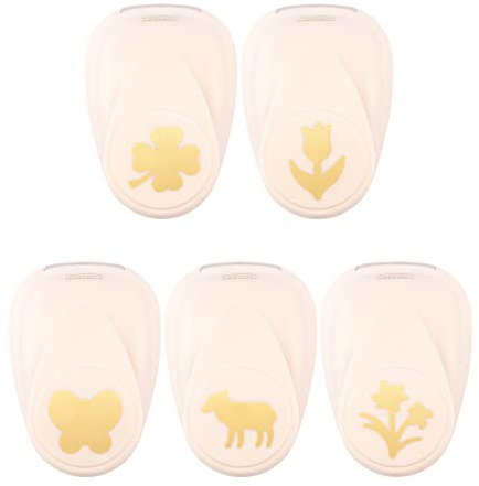 Vaessen Creative Stanzer Set - Motivstanzer - Frühling - 5 Stück - Tonpapier und Bastelmaterial bis zu 250 g/m² - zum Basteln Mit Papier und Scrapbooking, Ivoor