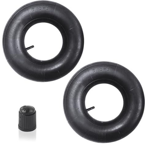 Easyhomie 2 stycken 15 x 6,00-6 slang med rak ventil TR-13, gräsklippningsdäck, luftslang av förtjockat gummi, kompatibel med gräsklippare, skottkärror, trädgårdshängare, gokarts