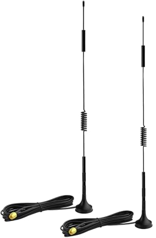 Bingfu Antenne 4G LTE SMA Mâle Interna MIMO 5dBi Gain Élevé avec Base Magnétique Compatible avec 4G LTE Routeur Passerelle MiFi Hotspot Mobile