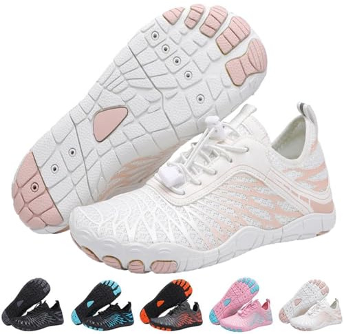 HOUXIANDOU Lora Pro Chaussures Pieds Nus, Lora Pro - Chaussures Pieds Nus Saines Et Antidérapantes Unisexes, Chaussures De Randonnée Pieds Nus Unisexes (Blanc,39)