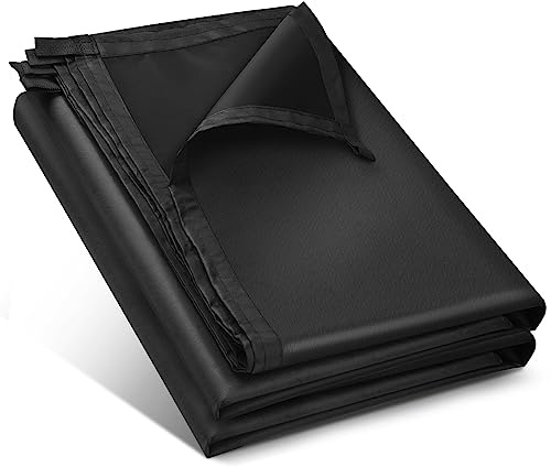 Black Waterproof Tarp Cover for Outdoor: Multi-Purpose Oxford Tarpaulin with Reinforced Webbing Loops for Garden Shed Patio Camping Pool Roof Tent - Durable and Tear Resistant (6ftx10ft)