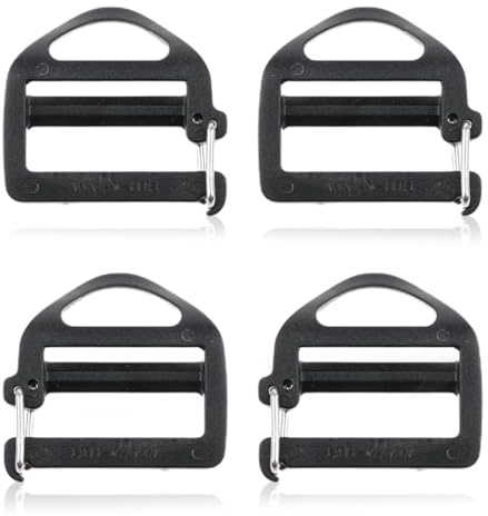 Ormromra 4 st justerbara spännen, spännband, bältesspänne 2,5 cm, justerbara spännen, plast ryggsäcksspänne för reparationsverktyg, tillbehör spänne, resväskor, bagage, svart, 25mm