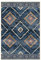 DEFYNEE Teppich Wohnzimmer 120 x 180 cm – Waschbarer Kurzflor Teppich, rutschfest, Vintage & Boho Stil, Pflegeleicht – Für Flur, Wohnzimmer, Schlafzimmer & Esszimmer, Dunkelblau
