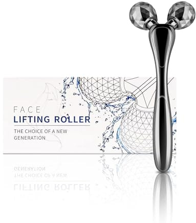 SZMDLX 3D Facial Massager Rollers Lifting Massager, Skin Care Face Body Massager Firming Tools for Body Relaxation Massage, Kneading, Body Slimming and V-Shaped Face Lift, Anti-Wrinkle (Gunmetal)