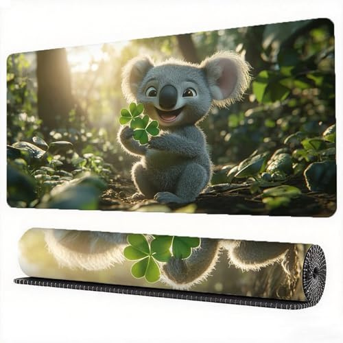 Koala Mauspad XXL 600 x 400 mm Gaming Mousepad Wald Mauspad, Vernähte Kanten mit rutschfeste Gummiunterseite, Mouse Pad Verbessert Mouse Präzision Geschwindigkeit für PC, Laptop Office Deko, Model569