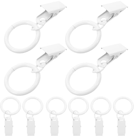 Curtain Rings 20Pcs Accessories Curtain Hook Clips Iron Clamps with Ring