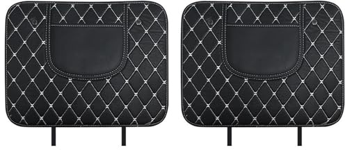 RITTLX 2 PCS Car Kick Mats for Opel Astra H Abzeichen Zafira B Astra Corsa D 2000-2024 2025+, Car Backrest Anti-Kick, Leather Rear Seat Back Protectors Kick with Storage Bag,A