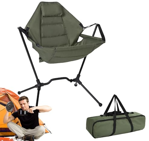 Silla de Camping – Taburete oscilante Plegable Ajustable de Aluminio – Silla de Camping, para Picnic al Aire Libre, Patio, césped, Playa