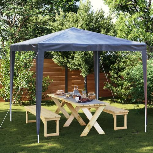 Nqyjm Trädgårdspaviljong utomhus mottagningstält 2,5x2,5 m blå, lusthus för bröllop, fester, camping, kommersiella evenemang
