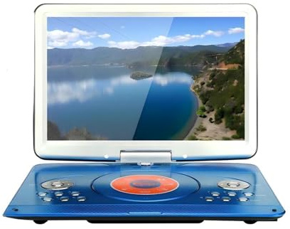 22 tums Bärbar DVD-spelare Högtalare HD 1280x800P Videospelsmaskin Old Man Musik Sjunger Med TV MP3 MP4 Roterbar Pearl Blue för nybörjare
