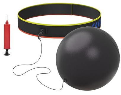 Generisk box-reflexboll – slagträning, uppblåsbar, rund form, klassisk form, säker pannrem + liten luftpump, fast PVC-skum-sportutrustning