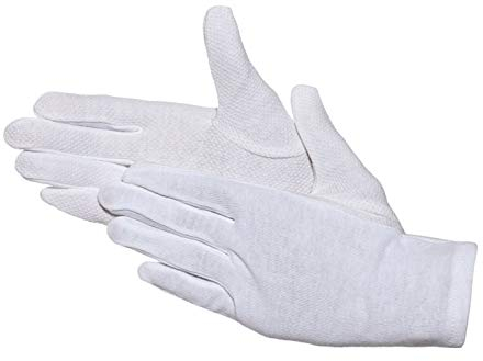 Jah 3203-MD Baumwollhandschuh 12 Paar Mininoppen leicht weiß Gr. 13