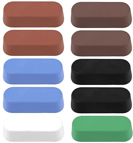 Rustark 10Pcs Buffing Polishing Compound Kit Includes 2 Black Emery, 2 Brown Tripoli, 2 Red Rouge, 2 All Purpose Blue, 1 White Diamond, and 1 Green Stainless Compounds
