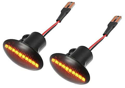 X AUTOHAUX 1 Pair LED Side Marker Light Turn Signal Lights Fender Sidemarker Lamps for Fiat 500 2-Door 2007-2019 68259985AA ABS Metal Black