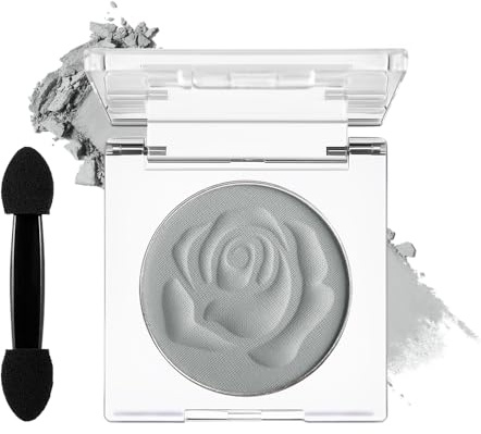 DE'LANCI Single Grau Lidschatten, Hellgrau Matte Lidschatten Makeup, Wasserfester Grau Eyeshadow Gut Pigmentiert Langlebig, Grundlegender Grey Eyeshadow für Wasteland Punk Smokey Makeup, Vegan #03