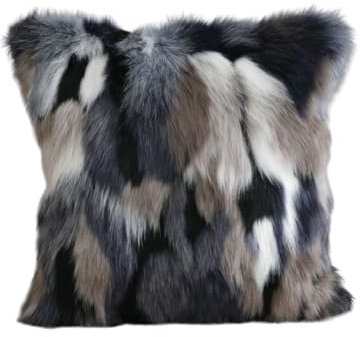 champracer kissenbezüge Kissen 2er Set Künstlich Pelz Fellkissen Dekorative Deko Kissen Kuschelkissen Flauschig Sofakissen Weich Plüschkissen für Sofa (Grau,50x50cm)