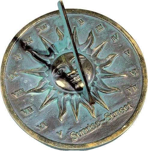 ANTIQUEMEDIEVAL Reloj de sol de latón para decoración de jardín