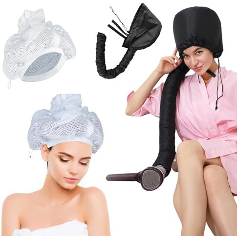 Net Plopping Cap Trockenhauben für Haare Föhnhaube Trockenhaube für Haare Haartrockenhaube Net Plopping Cap Wiederverwendbares für Lockiges Haar für Frauen und Mädchen mit 1 Trockenhaube für Locken